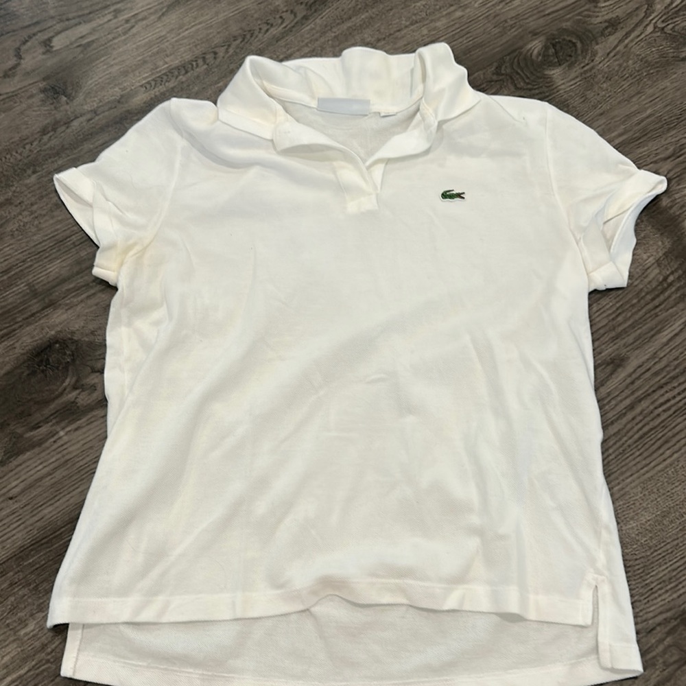 White Lacoste Women’s Classic Fit Polo Shirt